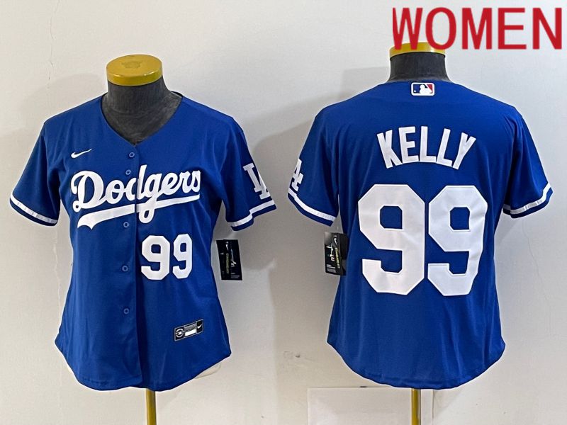 Women Los Angeles Dodgers 99 Kelly Blue 2024 Nike Game MLB Jersey style 4